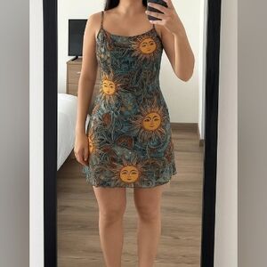 Sunburst Patterned Mini Dress